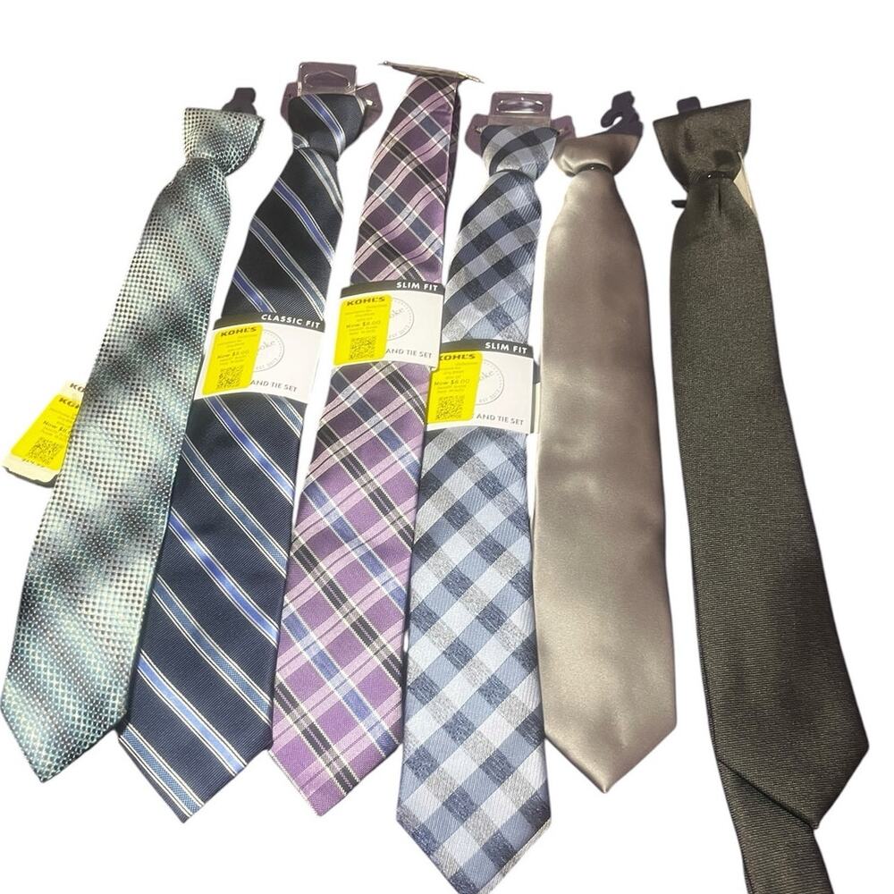 Set of 6 Men's Ties from Beespoke Assorted Colors and Patterns NWT